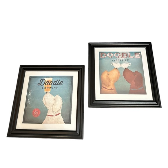 Framed Doodle Coffee Company Print 🎄🐾 Christmas Gift Goldendoodle Labradoodle - Picture 10 of 15